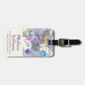 宝石の庭|の紫色のパステル調の花びら ラゲッジタグ (正面横)
