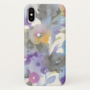 宝石の庭 の紫色のパステル調の花びら iPhone X ケース