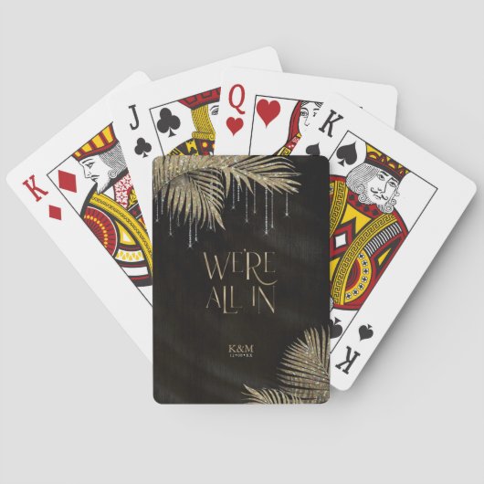 宝石の手のひら結婚の葉の全金ゴールドID830 トランプ (裏面)