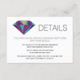 宝石の抽象的な結婚式の詳細を挿入 エンクロージャーカード