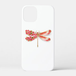 宝石の桜が付いた花のトンボ iPhone 12 MINI ケース