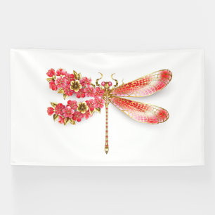宝石の桜を持つ花とんぼ 横断幕