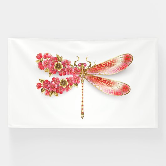 宝石の桜を持つ花とんぼ 横断幕 (横)