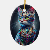宝石の猫 セラミックオーナメント (正面)