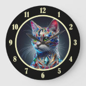 宝石の猫 ラージ壁時計 (正面)