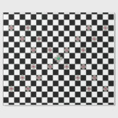 宝石の白黒チェッカーボードラッピング紙 ラッピングペーパー (フラット)
