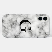 宝石の石のパターン、グレー/グレー大理石とブラックオニキス Case-Mate iPhoneケース (裏面 (横))