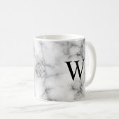 宝石の石のパターン、グレー/グレー大理石 コーヒーマグカップ (正面右)