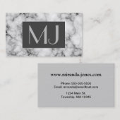 宝石の石のパターン、グレー/グレー大理石 名刺 (正面/裏面)