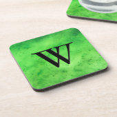 宝石の石模様、ライムグリーンジェード&ブラックオニキス コースター (左側)