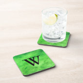 宝石の石模様、ライムグリーンジェード&ブラックオニキス コースター (右側)