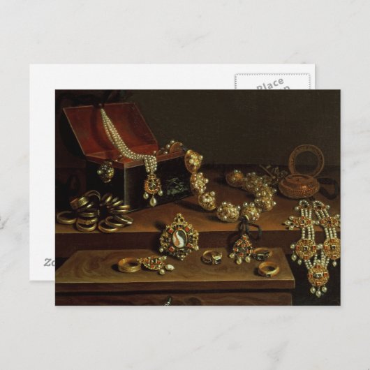 宝石の箱が机の上にある ポストカード (正面/裏面)