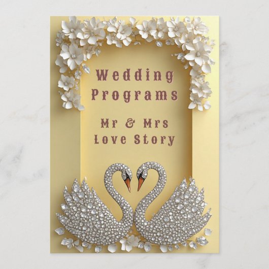 🌸 宝石の結婚白鳥のカップル 高級テーマ 💖 プログラム (正面)