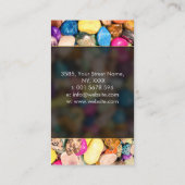 宝石の結晶の癒しカラフルクラスタ 名刺 (裏面)