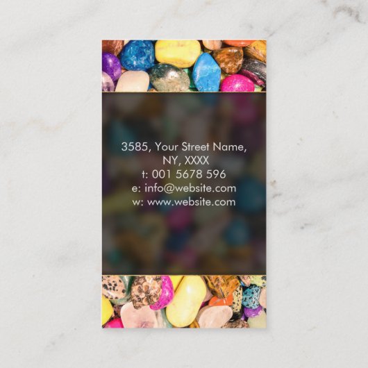 宝石の結晶の癒しカラフルクラスタ 名刺 (裏面)