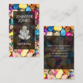 宝石の結晶の癒しカラフルクラスタ 名刺 (正面/裏面)