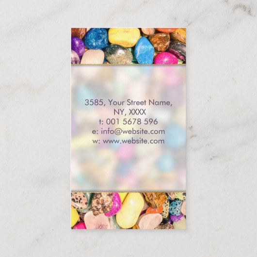 宝石の結晶の癒しカラフルクラスタ 名刺 (裏面)