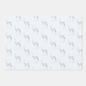 宝石の結晶トナカイのクリスマスパターン ラッピングペーパーシート (正面2)