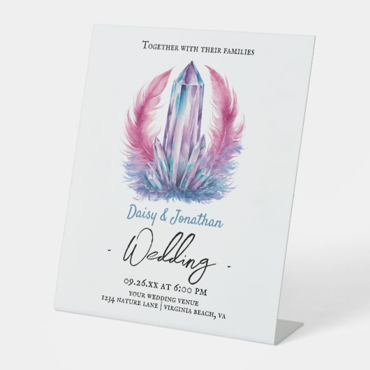 宝石の結晶水結婚色 台座サイン (正面)