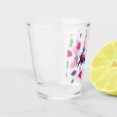 宝石の結晶銀河系手水色パターン ショットグラス (左)
