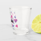 宝石の結晶銀河系手水色パターン ショットグラス (右)