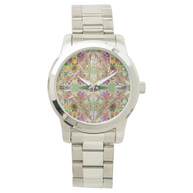 宝石の色のバックワード時計 腕時計 (正面)