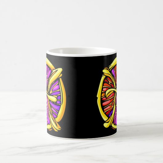 宝石の色付き魚座の記号 コーヒーマグカップ (中央)