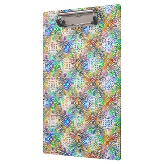 宝石の色調に白いカラフル曼荼羅の模様 クリップボード (左)
