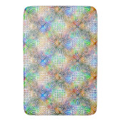 宝石の色調に白いカラフル曼荼羅の模様 バスマット (正面縦)