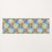 宝石の色調に白いカラフル曼荼羅の模様 ヨガマット (裏面(横))