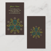 宝石の花のプロフィールカード-緑(縦) 名刺 (正面/裏面)