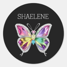 宝石の虹色クリスタル蝶