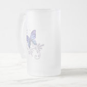 宝石の蝶 フロストグラスビールジョッキ (正面左)