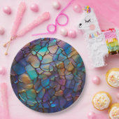 宝石の要素オパールミッカラフルクパターン ペーパープレート (パーティー)