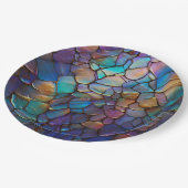 宝石の要素オパールミッカラフルクパターン ペーパープレート (アングル)