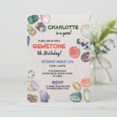 宝石の誕生日パーティーがロックする 宝石 結晶 招待状 (スタンド正面)