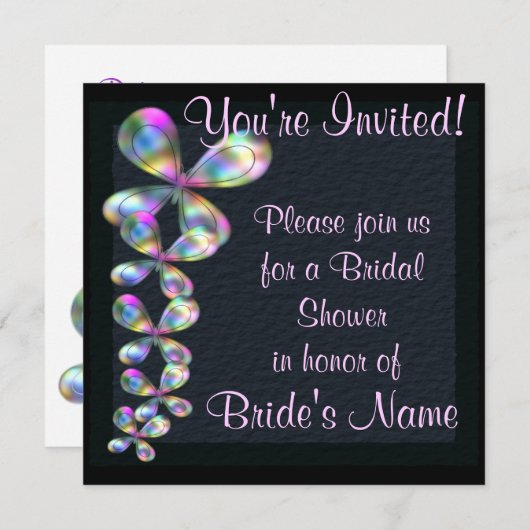 宝石の調子のブライダルシャワーの招待 招待状 (正面/裏面)