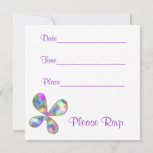 宝石の調子のブライダルシャワーの招待 招待状 (裏面)