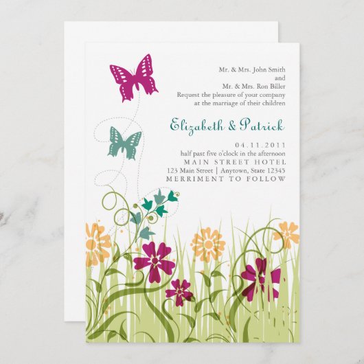 宝石の調子の蝶庭 招待状 (正面/裏面)