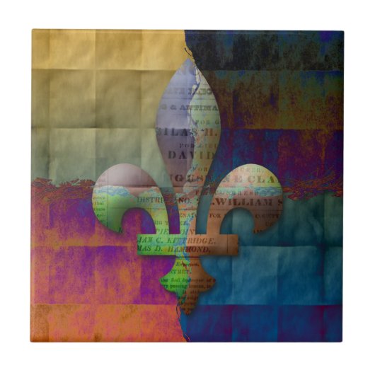 宝石の調子の(紋章の)フラ・ダ・リ タイル (正面)