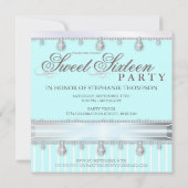 宝石の輝きの菓子16の誕生会 招待状 (裏面)