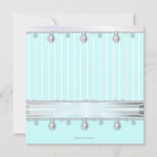 宝石の輝きの菓子16の誕生会 招待状 (正面)