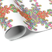 宝石の雪片の形のテンプレートの転売者のフェスティバル ラッピングペーパー (ロールコーナー)