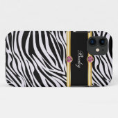 宝石のiPhoneの場合のモノグラム Case-Mate iPhoneケース (裏面(横))