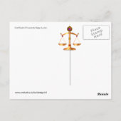 宝石はかりで測石を持つ法律の金ゴールド，正義記号 ポストカード (裏面)