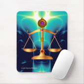 宝石はかりで測石を持つ法律の金ゴールド,正義記号 マウスパッド (マウス)