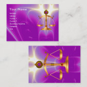 宝石はかりで測石を持つ法律の金ゴールド，正義記号 名刺 (正面/裏面)