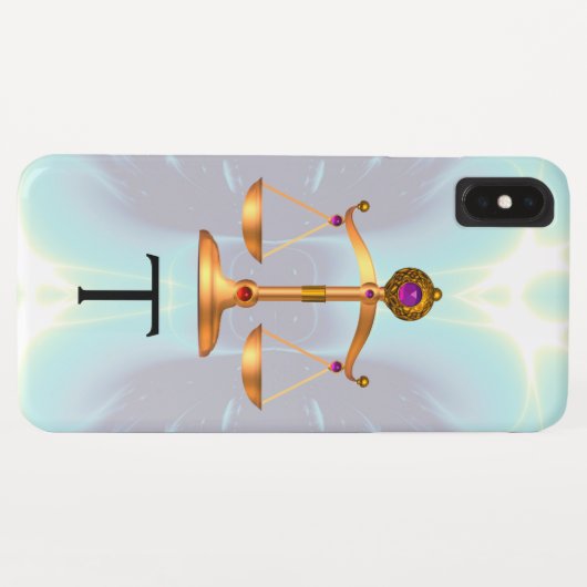 宝石はかりで測石モノグラムティール(緑がかった色)付き法律金ゴールド Case-Mate iPhoneケース (裏面(横))