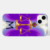 宝石はかりで測石モノグラムピンク Case-Mate iPhoneケース (裏面 (横))