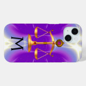 宝石はかりで測石モノグラムピンク Case-Mate iPhoneケース (裏面 (横))